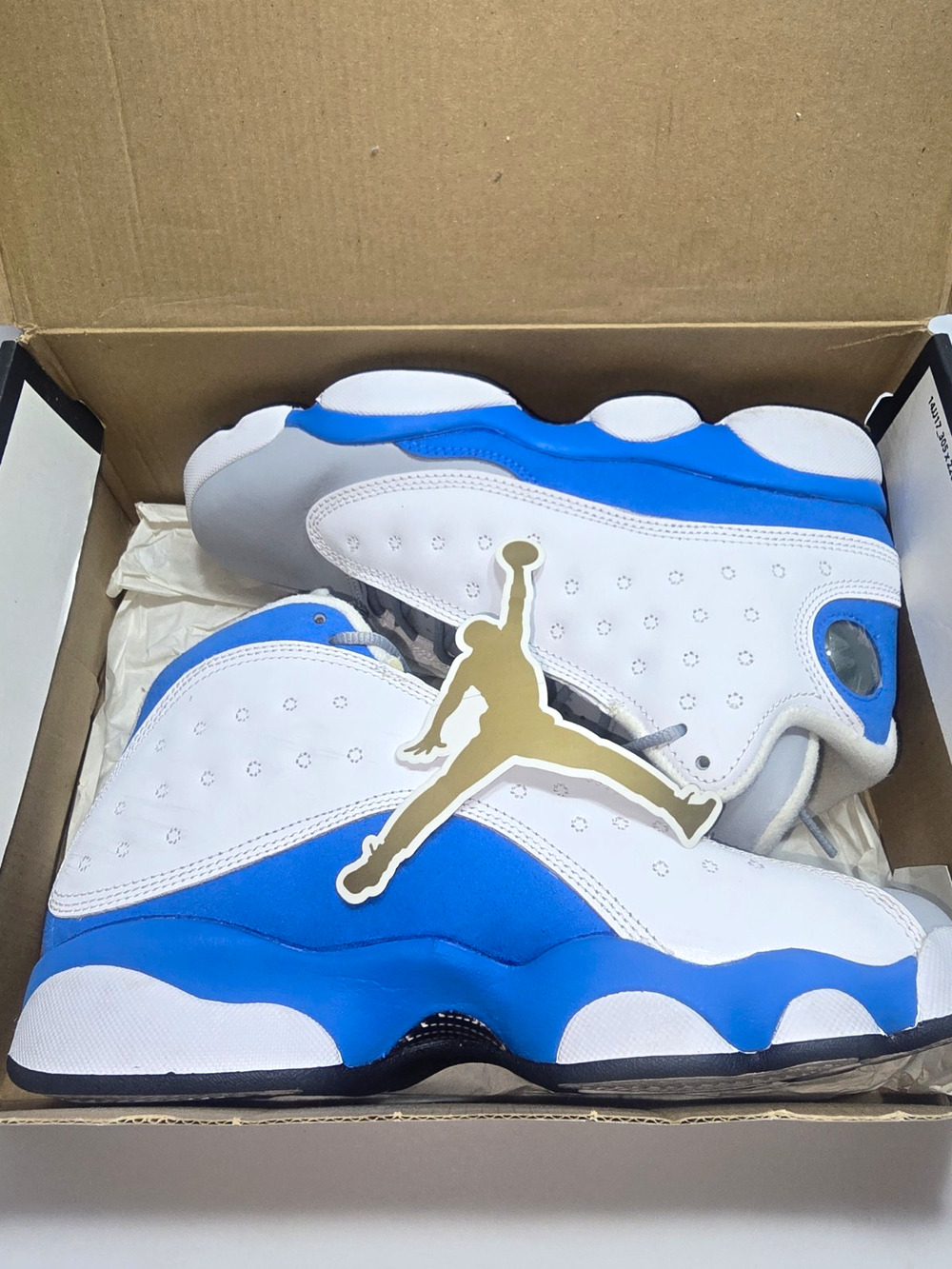 Air Jordan Retro 13 GG GS "White Italy Blue Wolf Grey" Size 6Y NEW DS 439358-107